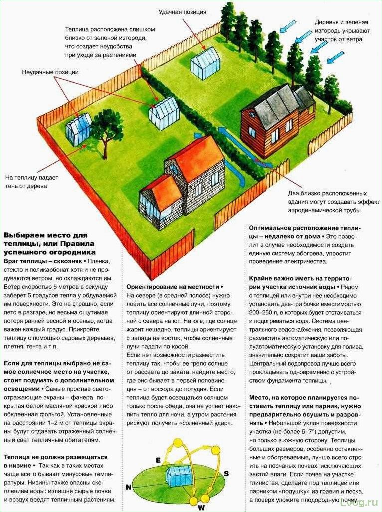 Как определить правильное расположение теплицы на участке