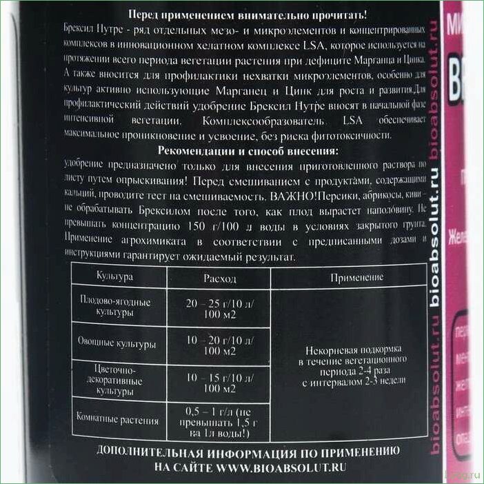 Удобрение Брексил Нутре: преимущества и применение