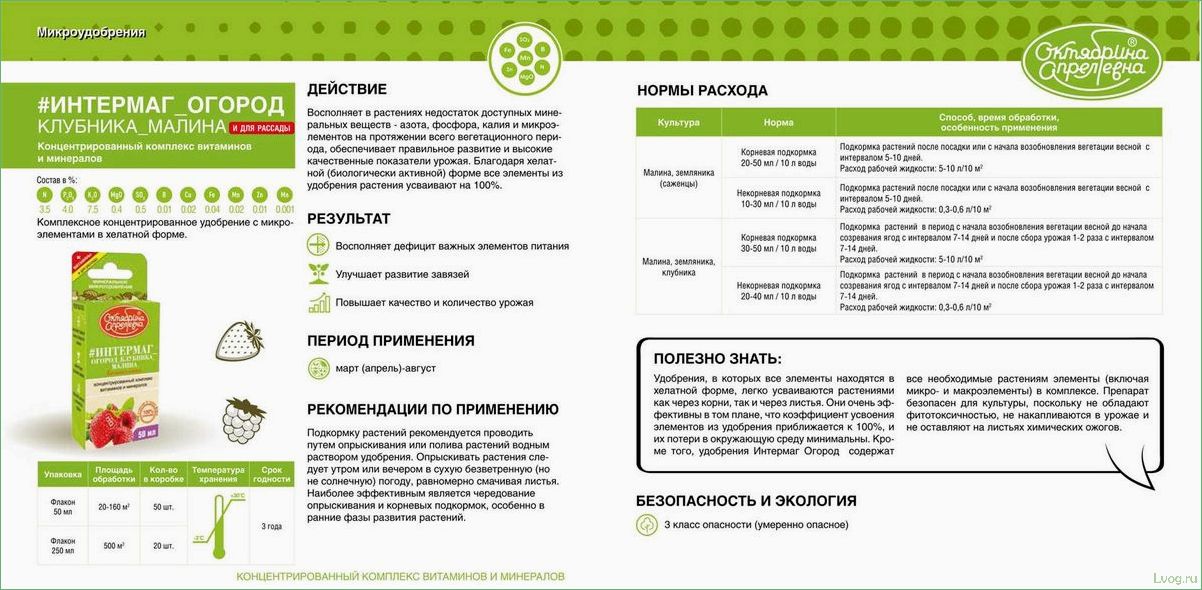 Удобрение Интермаг Огород Клубника, малина: эффективное решение для богатого урожая