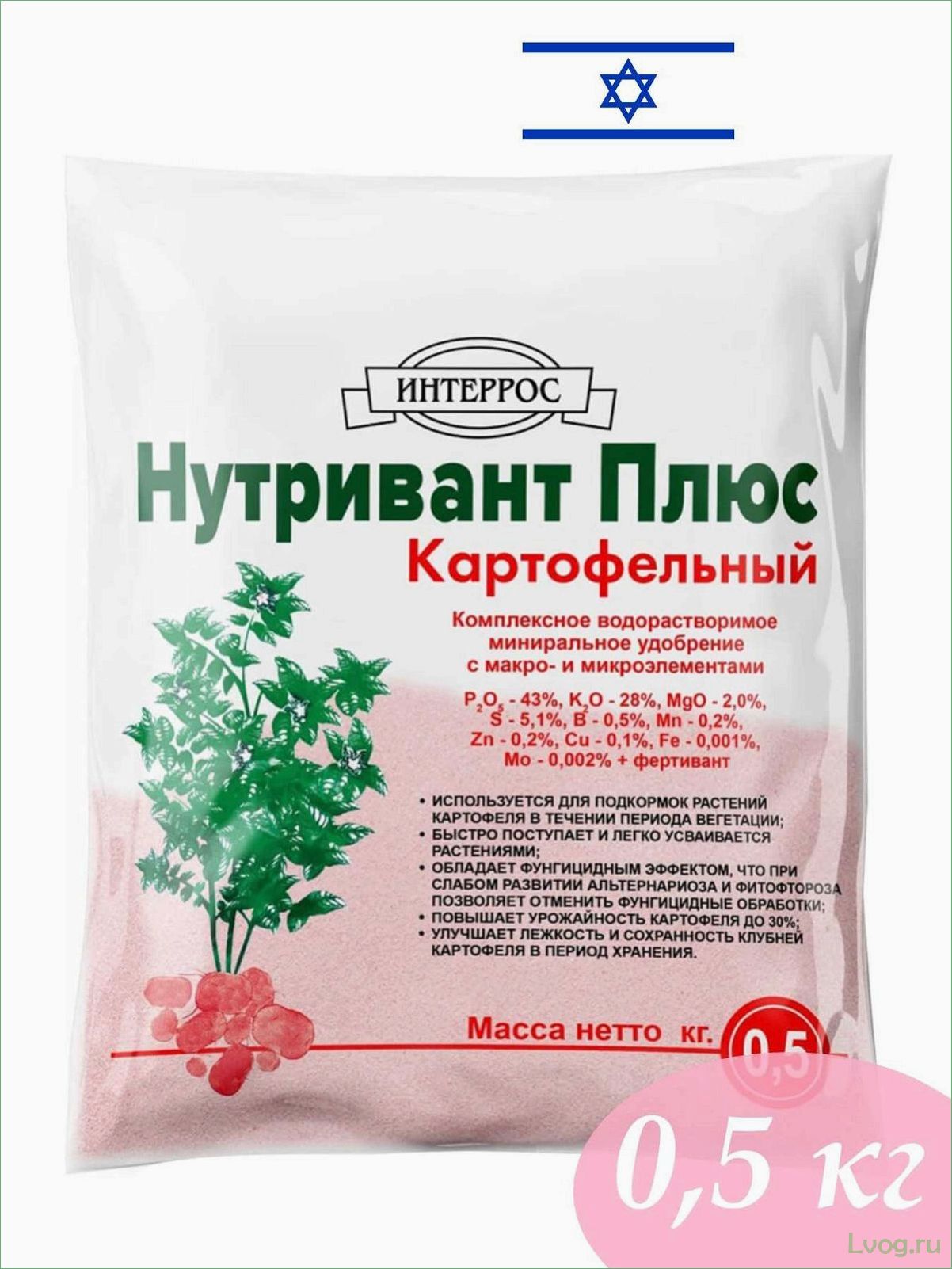 (удобрение, нутривант, плюс, картофель, 0-43-28) Удобрение Нутривант Плюс Картофель (0-43-28): преимущества и правила применения