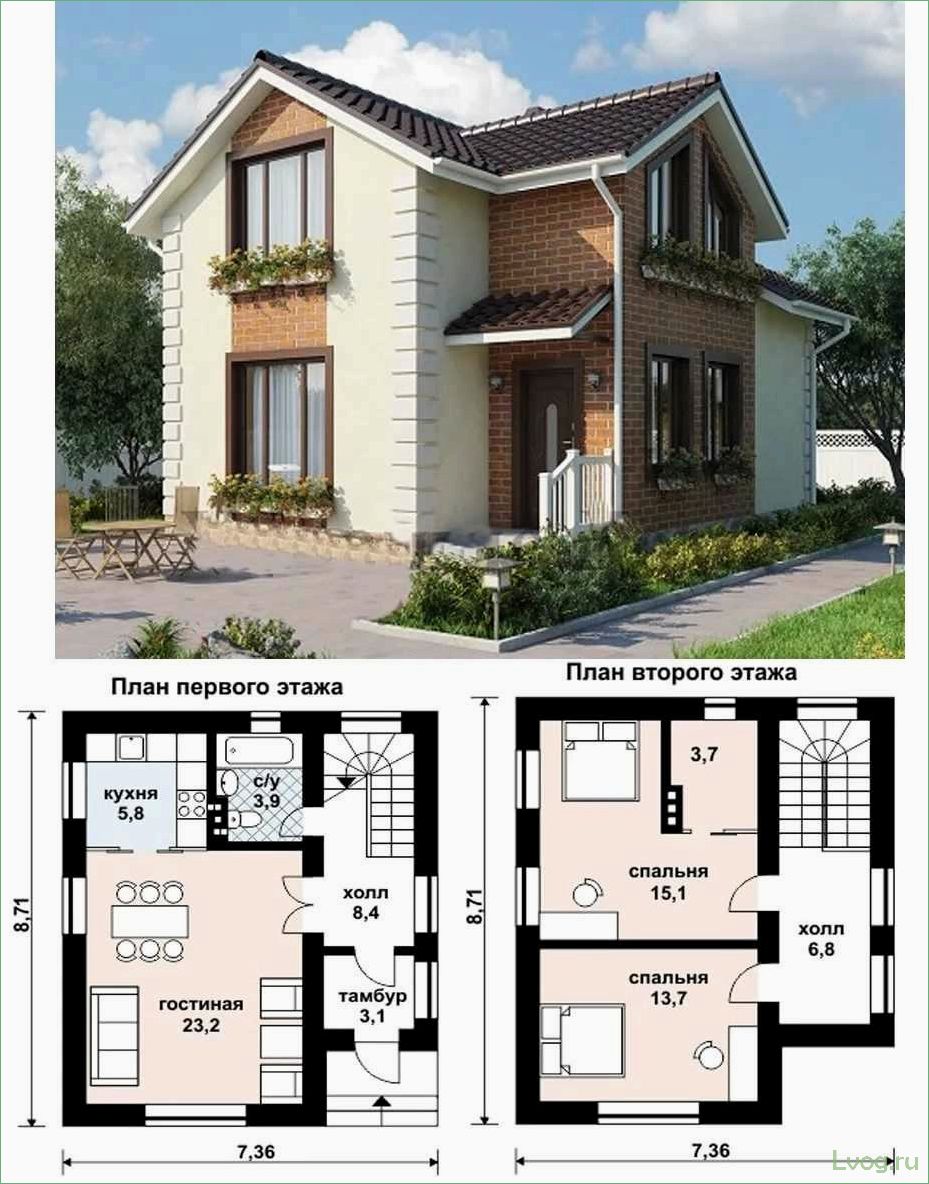 (красивые, проекты, двухэтажных, домов, пеноблоков) Красивые проекты двухэтажных домов из пеноблоков: лучшие идеи и фото