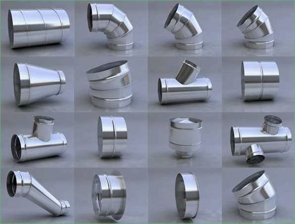 (типы, фасонных, частей, воздуховодов, правила) Типы фасонных частей воздуховодов и правила выбора