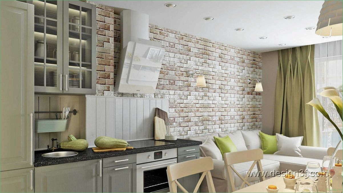 Обои под кирпич в интерьере кухни: оригинальное решение для стильного дизайна