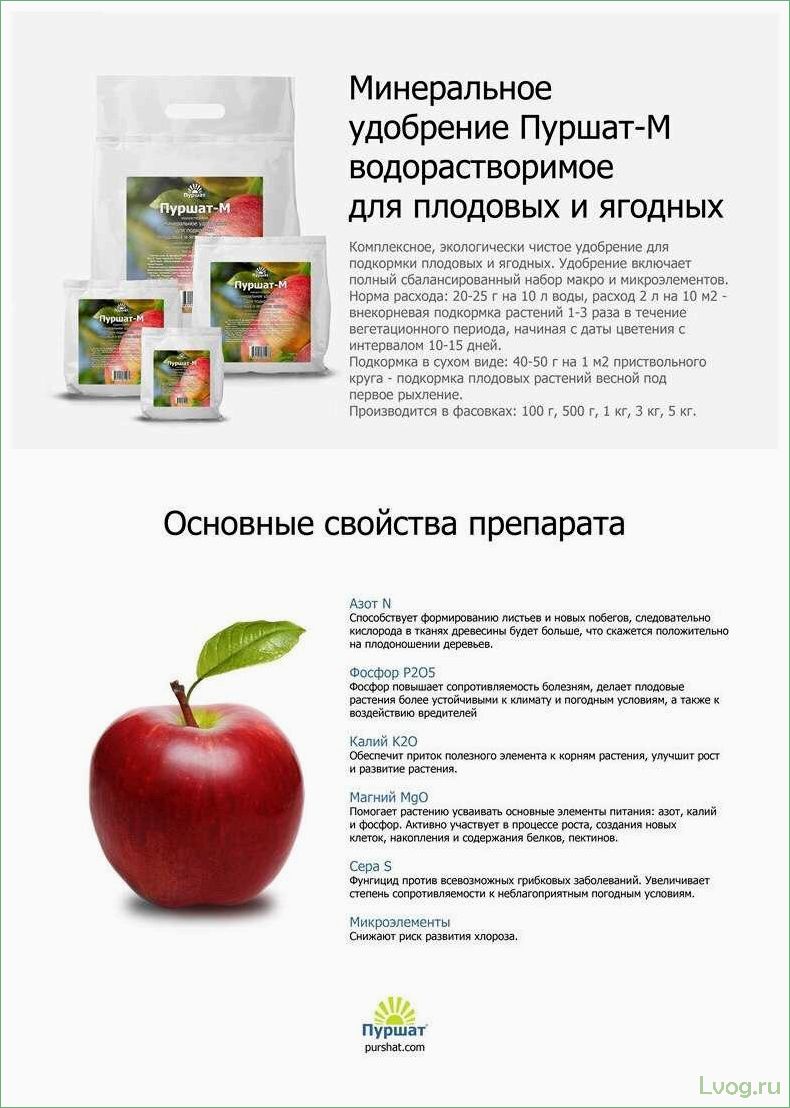Удобрение Пуршат-М водорастворимое для плодовых и ягодных культур
