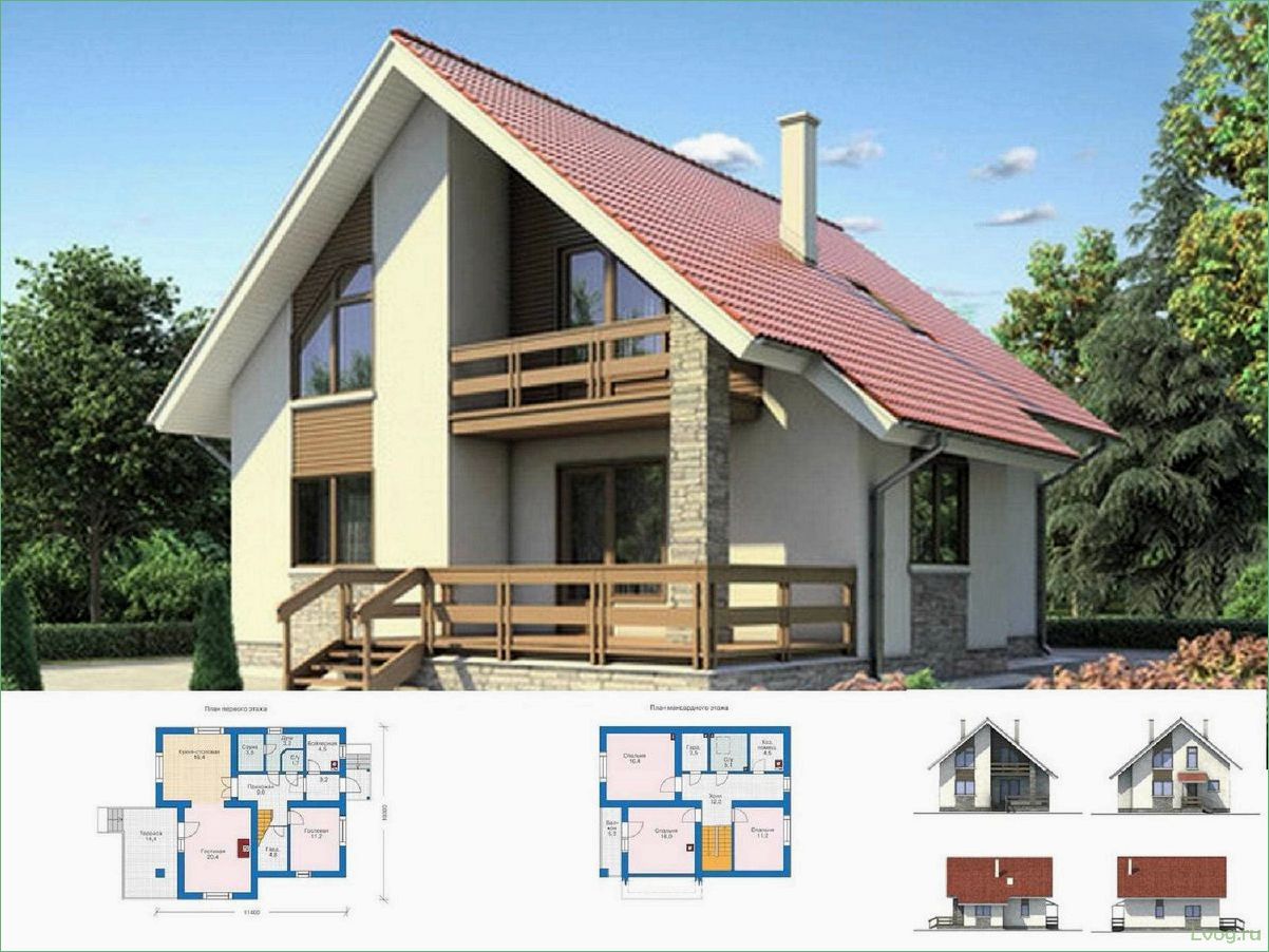 Проекты дома из пеноблоков с мансардой — тонкости планировки пространства