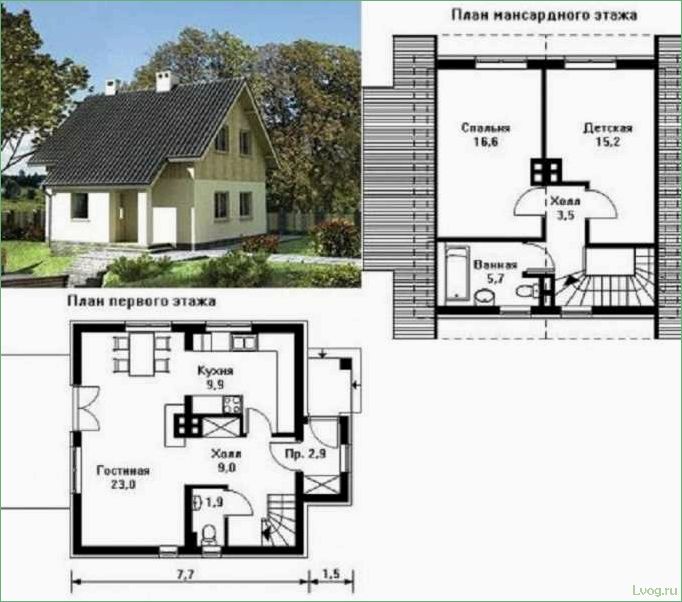 Проекты дома из пеноблоков с мансардой — тонкости планировки пространства